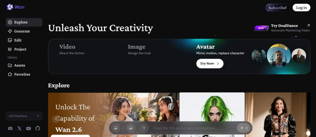 Главная страница Wan Video