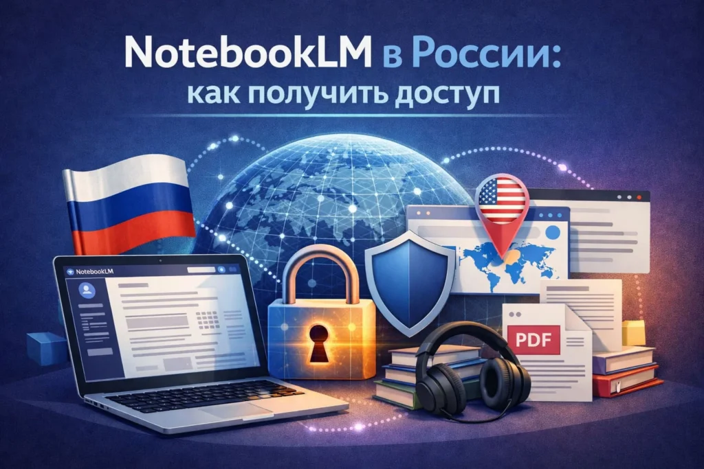 Обложка статьи: инструкция, как получить доступ и использовать NotebookLM в России