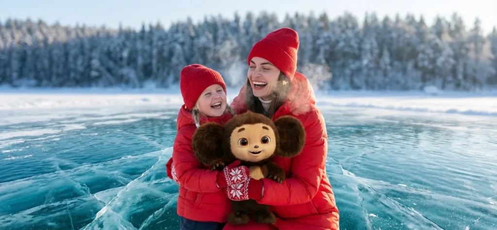 Фото с Чебурашкой ии на льду
