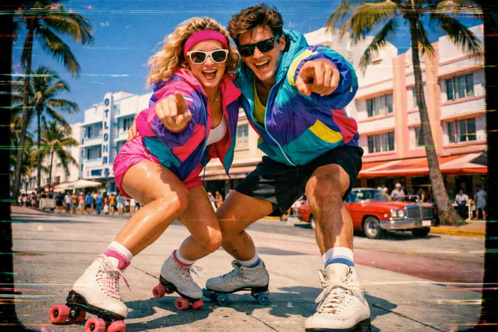 Фото в стиле 80-х - промт для фото на 14 февраля