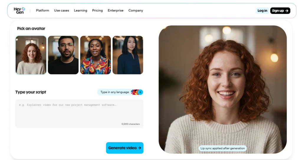 Выбор аватара в нейросети HeyGen