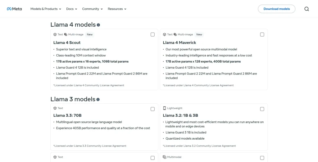 Llama модели для скачивания