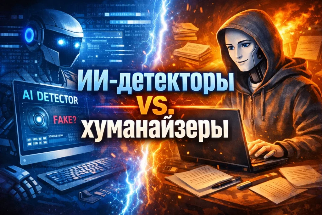 Детектор ИИ текста против очеловечивателей