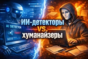Детектор ИИ текста против очеловечивателей