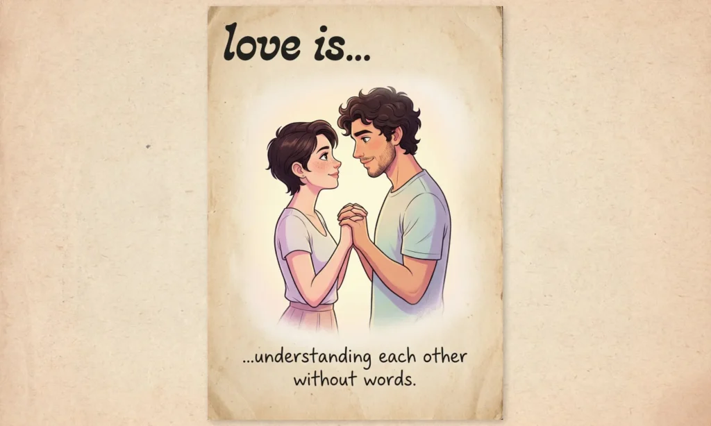 Классическая открытка Love is