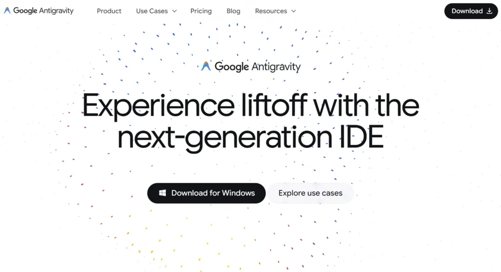 Стартовый экран Google Antigravity