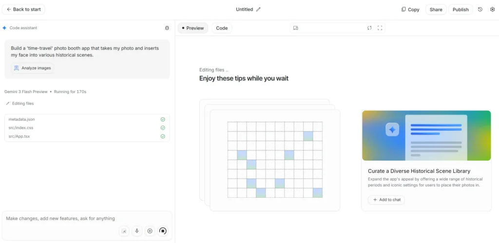 Кнопка I’m Feeling Lucky в Google AI Studio