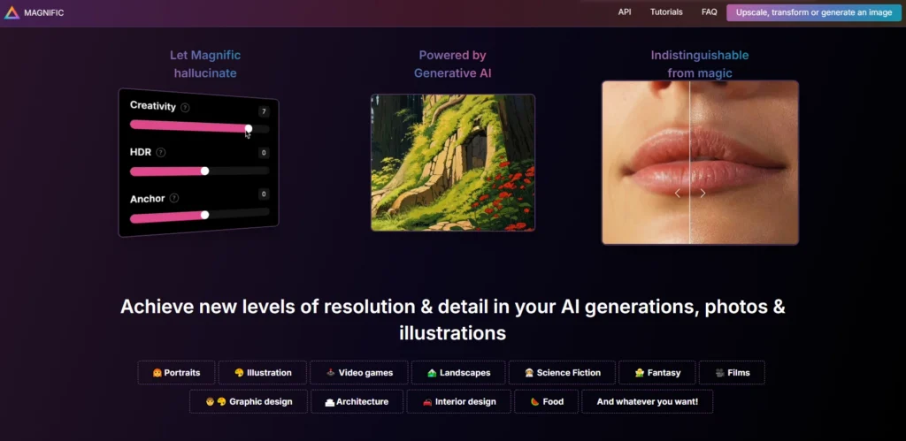 Magnific AI процесс обработки