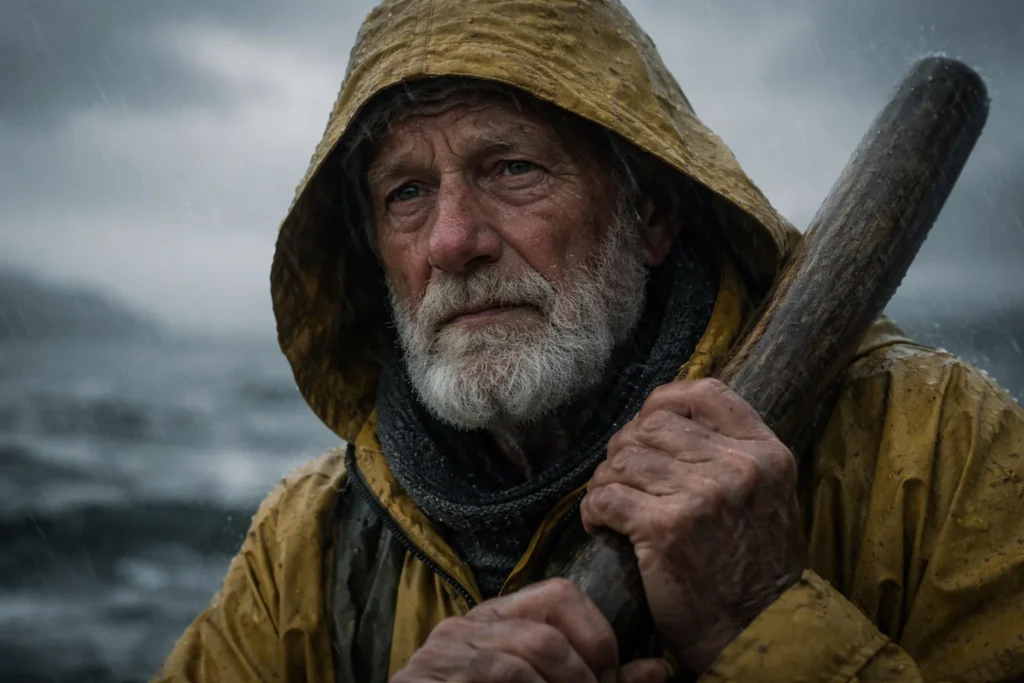 Сгенерированный кинематографичный портрет рыбака